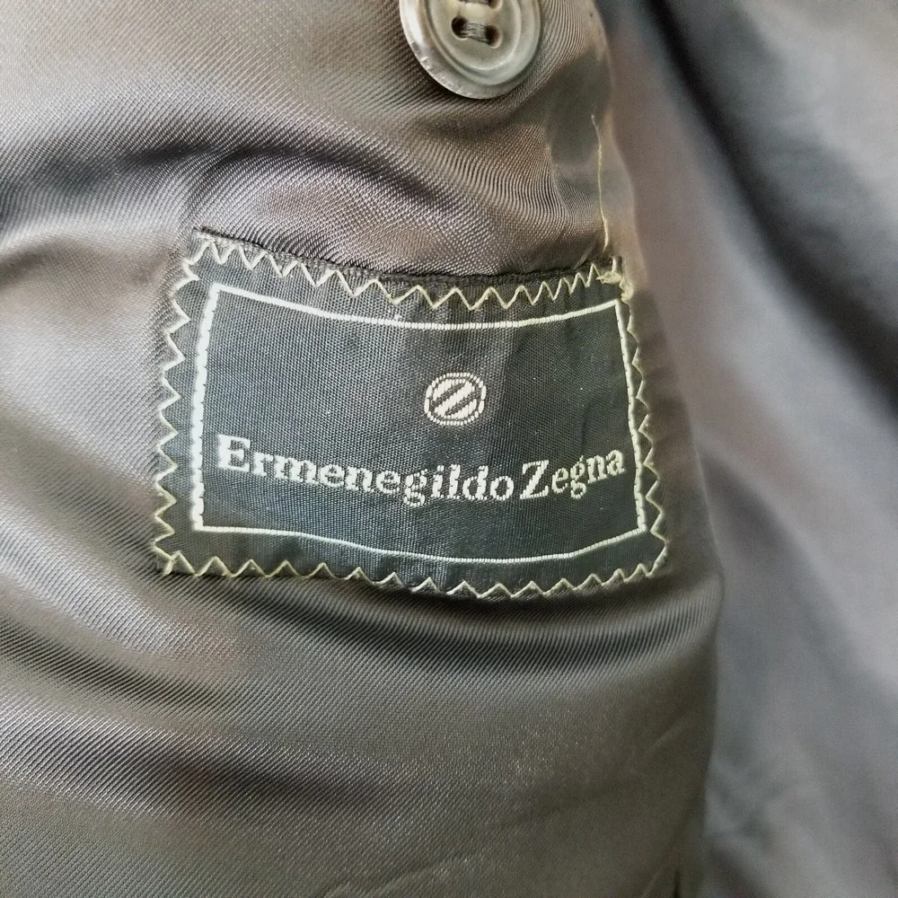 Ermenegildo Zegna Men's Striped Wool Blazer Sz 52 R‎ Sport Jacket Gray